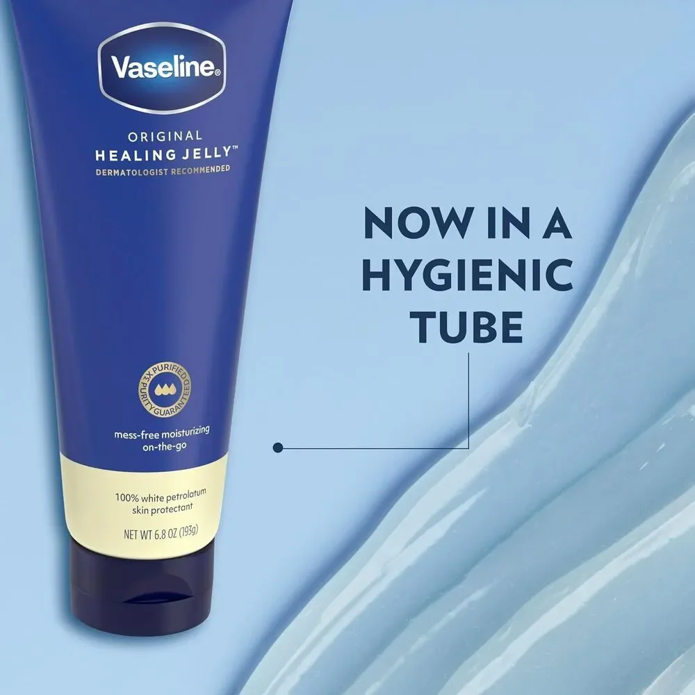 Vaseline Original Petroleum Healing Jelly Tube For Dry Skin Fragrance-Free 6.8oz